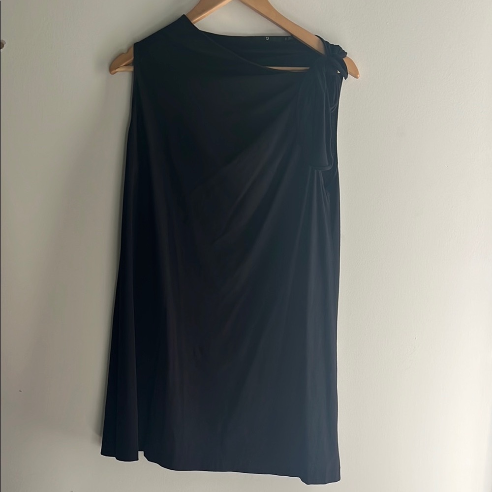 Uniqlo Black Shoulder-Tie Swing Dress